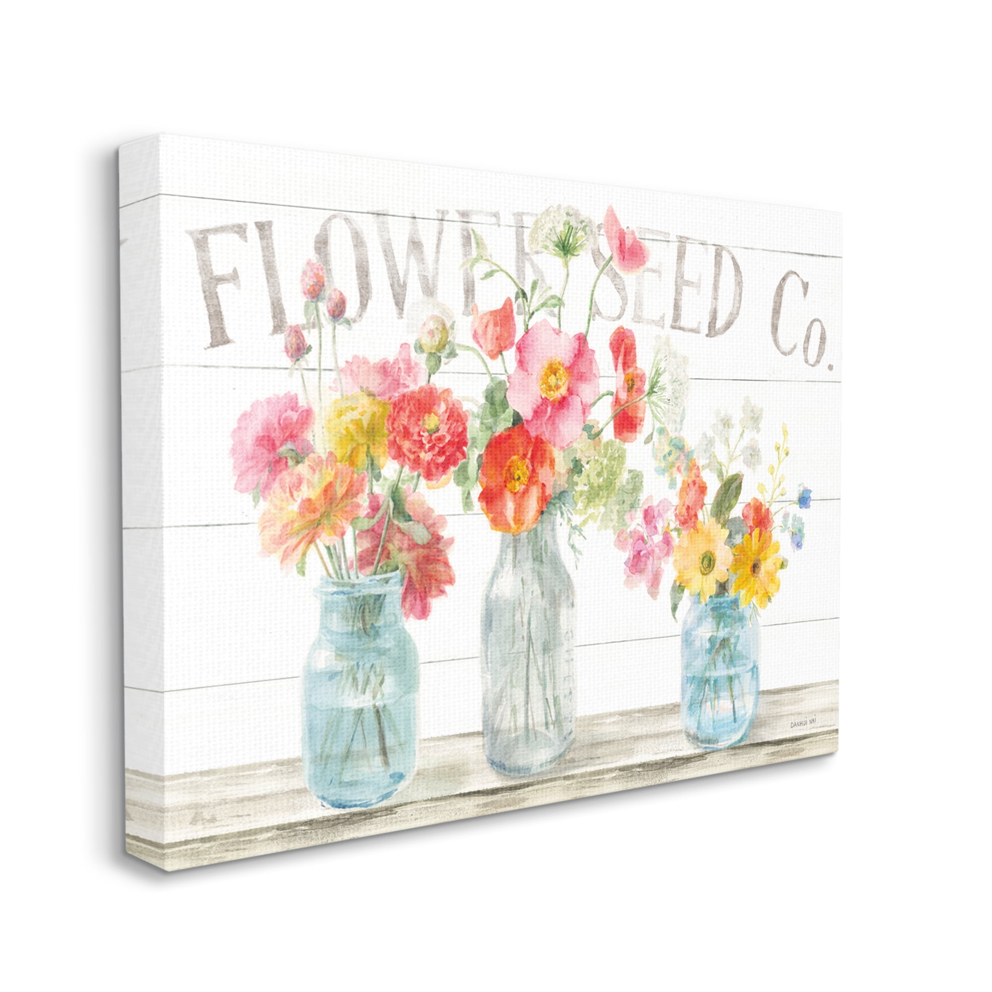 Stupell Industries Flower Seed Co. Vibrant Spring Blossoming Florals, 30 x 24, Design by Danhui Nai