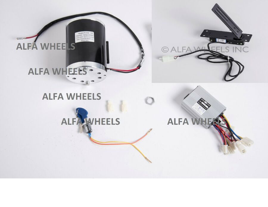 1000W 48V Electric Motor Kit w Control Box+Key Lock+Foot Pedal Throttle No Base 