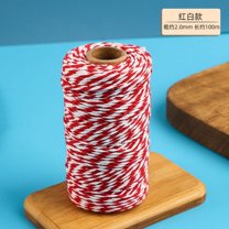 NAMZI Red and White Twine String, 328 Feet 1.5MM Christmas Bakers Twine, Heavy Duty String for DIY Crafts, Xmas Decor, Gift Wrapping & Craft Packing