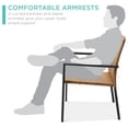 thumbnail image 5 of Yunken Set of 2 Stackable Outdoor Wicker Dining Chairs, All-Weather Armchairs with Steel Frame - Natural, 5 of 7