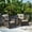 Brown/Gray, variant on PARKWELL Wicker Outdoor Patio Dining Set with Cushions, Yellow/Beige