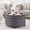 Dark Gray + Boucle + Foam, variant on Round Reversible Lid Ottoman Boucle Fabric Hidden Storage Wooden Legs Dual-Purpose Side Table Footrest For Living Room Bedroom(Dark Green)
