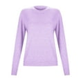 thumbnail image 3 of Womens Casual Long Sleeve Crew Neck Pullover Sweaters Loose Women Purple Sweater Soft Work Sweaters for Women, 3 of 6