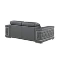 thumbnail image 6 of HomeRoots 546442 29 x 71 x 41 in. Grey & Silver Genuine Leather Love Seat Sofa, 6 of 11