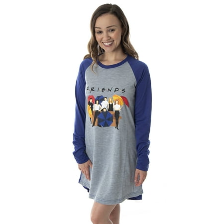 

Friends TV Show Juniors Minimal Character Raglan Sleep Shirt Nightgown (2XL)