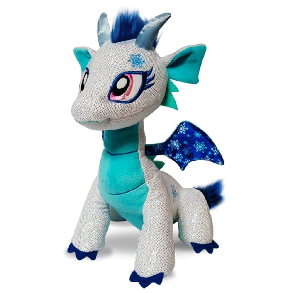 GlitterShine Dragons Plush Stuffed Toy Sparkling Blue Dragon - 12 Inches - Shimmer Frost