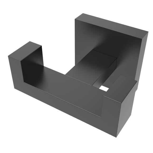 Ruacq Gancho Doble para Toallas Base Cuadrada Negra Mate Soporte para Toallas de baño Percha para Toallas de Mano Acero Inoxidable Moderno Montado en la Pared