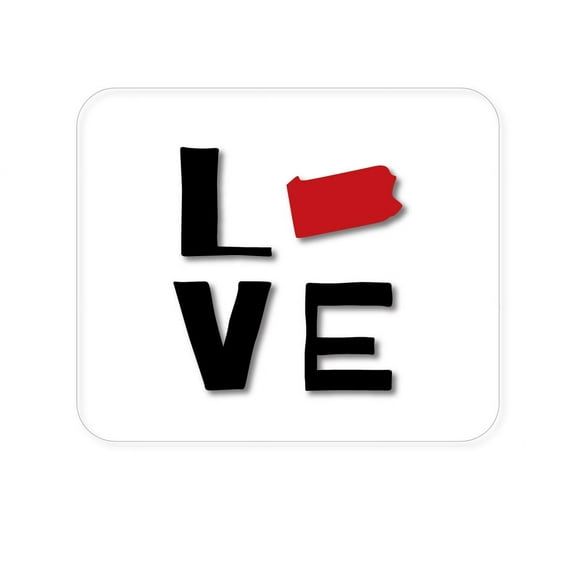 DistinctInk Mouse Pad - 1/4" Foam Rubber - Pennsylvania - Love Red & Black