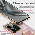 thumbnail image 4 of ELEHOLD for iPhone 17 Pro Slim Case Electroplating Frame Design All-inclusive Lens Protection Metal Ring Holder Stand Function Shockproof Lightweight Case for iPhone 17 Pro, Pink, 4 of 8