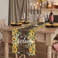 thumbnail image 2 of Table Runners 72 Inches Long Dress Scarves, Sunflower Farmhouse Kitchen Table Runner, Coffee Tablerunners, Yellow Summer Botanical Wooden Farmhouse 18x72 Inch, 2 of 9