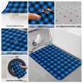 thumbnail image 6 of Black Blue Plaid Bath Mat 3 Piece Bathroom Rug Set, Country Buffalo Checked Gingham Non Slip Bath Rug Contour Mat and Toilet Lid Cover, Absorbent Shower Mats Soft Bath Rugs and Mats Sets, 6 of 8
