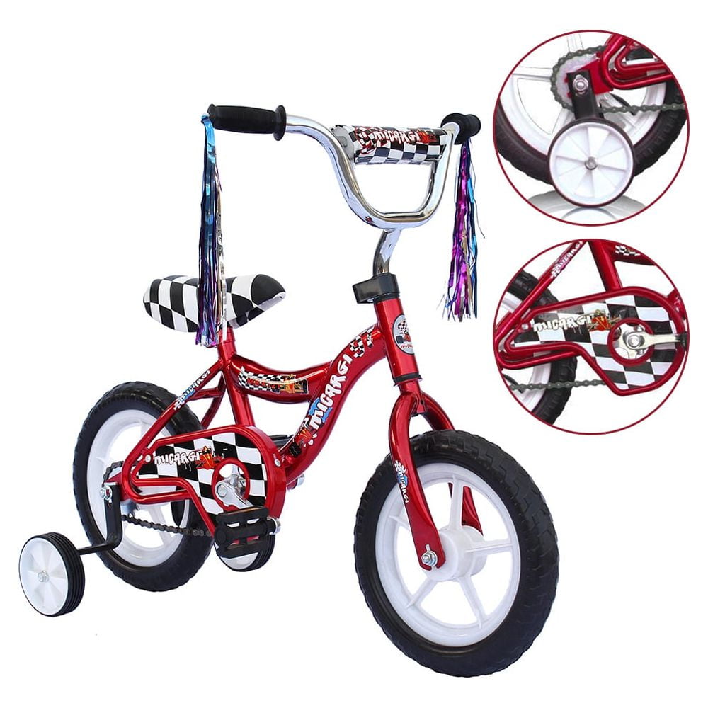 USToyOutlet 12" Kid's Beginner Bicycle for 2-4 Years Old Boys' and Girls' Bike Foam Tire for Indoor Use No Brake - Red
