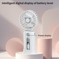 thumbnail image 5 of Yunuuuoa Portable Handheld Fan with Digital Display 5000mAh Fast Charging 2-in-1 Mini Fan Strong Airflow Quiet Operation USB Type-C for Office Outdoor Travel Camping, 5 of 8