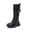 C#Black751204, variant on CAIVO Girls Winter Boots Mid Calf Solid Color Warm Lined Snow Boots For Toddler Kids Casual Shoes Holiday Wear