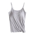 thumbnail image 2 of Pimelu Tank Top for Women Camisole for Women Comfort Stretchy Yoga Workout Spaghetti Strap Tops Summer Solid Sleeveless Underwear Shirts with Chest Pad Tank Top for Women, 2 of 6