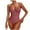 Watermelon Red-33, variant on Lopeceal Tummy Control One Piece Swimsuits for Women Ruched Bathing Suits Strappy V Neck Monokini