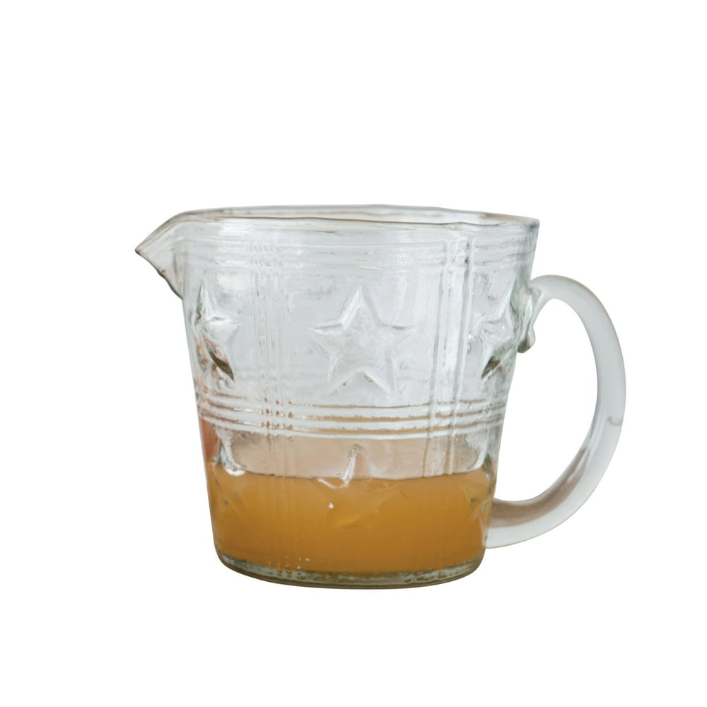 Creative CoOp Clear Glass Pitcher with Embossed Star
