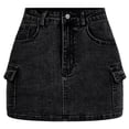 thumbnail image 4 of EnJoCho Jupe Cargo en Denim pour Fille Y2K Taille Basse Bouton Bodycon Jupe en Denim Ajustée Mini Jupe avec Poche à Rabat Robe Décontractée en Coton pour Bébé Fille, 4 of 5