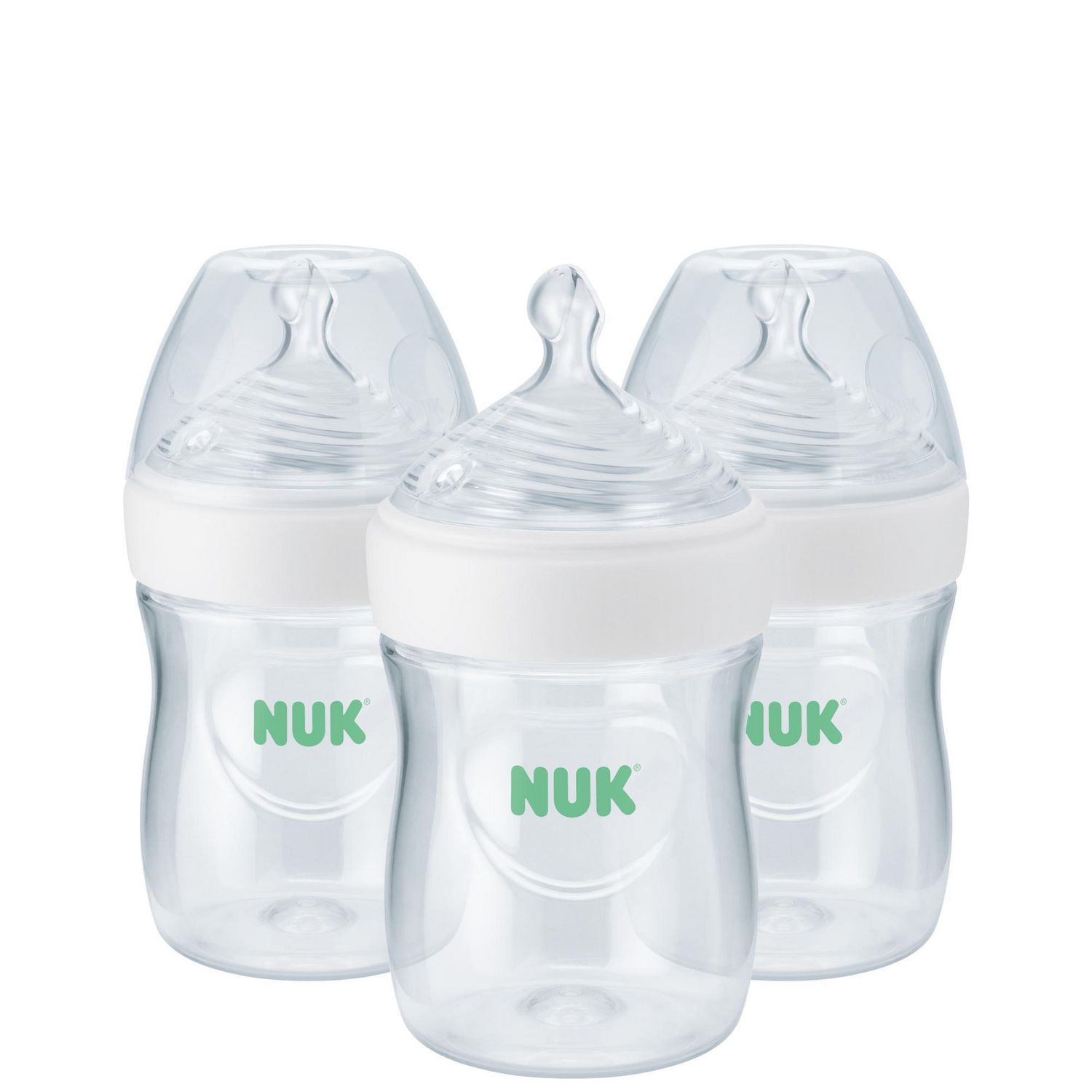 NUK Simply Natural Bottle with SafeTemp, 5 oz, 3 Pack, 0+ Months, Unisex, Clear