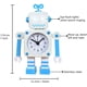thumbnail image 2 of Reloj despertador robot, reloj despertador silencioso de metal inoxidable con ojos iluminados intermitentes y brazo giratorio, regalo para niños (blanco azul) Rojo Verde, 2 of 5