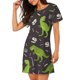 thumbnail image 2 of Fotbe Dinosaur Skeleton Bata de Dormir para Mujer con Estampado, Camisón de Algodón de Manga Corta, Ropa de Dormir Casual, 2 of 6