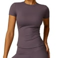 thumbnail image 3 of NCLAGEN T-Shirt de Sport pour Femmes, Manches Courtes, Col Rond, Respirant, Extensible, GYM, Yoga, Entraînement Physique, Actif, 3 of 7
