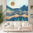 thumbnail image 3 of Idea4wall 3pcs Nordic Style Mountain & Sunshine Stick Wallpaper Removable Wall Murals Large Wall Stickers for Home Decoration, 132"x72", 3 of 5