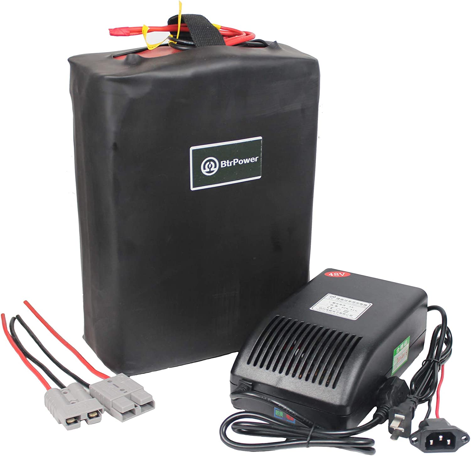 Ebike Battery 48V 30AH LiFePO4 Battery Pack with 5A Fast Charger,50A BMS for 500W 1000W  Motor Lithium Iron Phosphate Battery