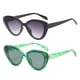 thumbnail image 1 of 2 gafas de sol estilo ojo de gato, gafas de protección de moda de los 8 Negro+Verde, 1 of 7