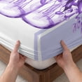 thumbnail image 3 of Twin Sze Fitted Sheet Set - Eucalyptus Purple 2 Piece Bedding Sets 16" Deep Pocket Fitted Sheet with 1 Pillowcase, Stripes Bottle Flower Cactus Plant Brushed Microfiber Hotel Luxury Bed Sheets, 3 of 9