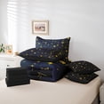 thumbnail image 6 of jejeloiu Bohemian Style 7pcs Bedding Comforter Set,Boho Stras Print Queen Bedding Sets,Deepblue Gold Queen Sheet Sets For Men Women,Breathable Home Decor Reversible, 6 of 8
