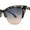 Green Tortoise - Black Beige, variant on Womens Half Rim Elegant Metal Brow Designer Cat Eye Sunglasses Blue Tortoise