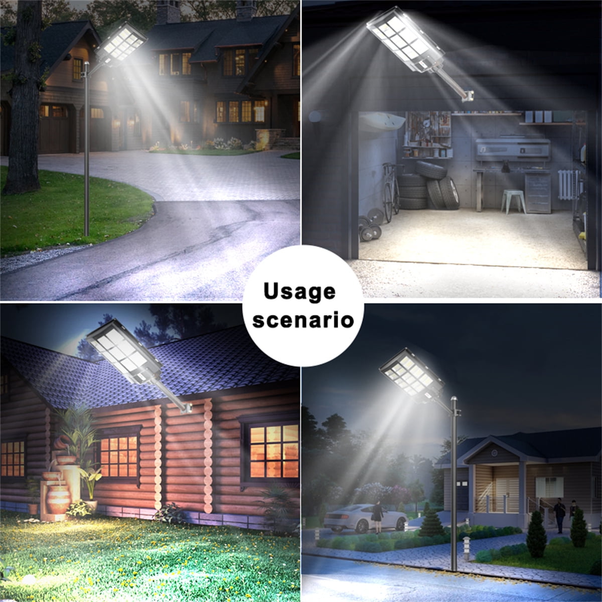 360000LM Solar Street Lights , 6500K Security Flood Motion Sensor Light for Basketball Court, Road, Garden,Commercial Parking