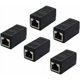 thumbnail image 1 of Acoplador RJ45, extensión de cable Ethernet conectado a adaptador LAN hembra a conector de extensión hembra, es compatible con red Cat7 Cat6a Cat5a (paquete de 5) negro, Oi-FRIS, 1 of 5
