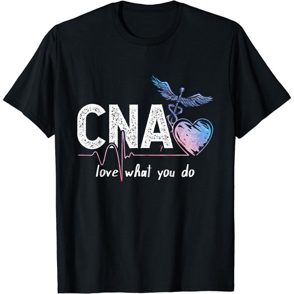 CNA Love What You Do Heartbeat Funny Gift T-Shirt Black 3X-Large