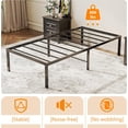 thumbnail image 3 of Matladin Twin Bed Frame with 16'' High, Metal Platform, Mattress Foundation Bed Base, 800lbs Capacity Steel Slat Support, No Box Spring Needed, Black, 3 of 9