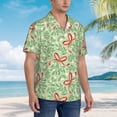 thumbnail image 3 of Daiia leaves bows Print Hawaiian Shirt for Men Gentle Cotton Regular Short Sleeve Casual,Medium, 3 of 7