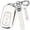 Silver-white, variant on Key Fob Cover Compatible with Fit for Honda Accord Civic CR-V HR-V Pilot Passport Ridgeline Keychain Case Holder Protector,Gold-black