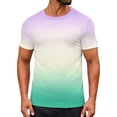 thumbnail image 3 of Xcmzpl T-Shirt Dégradé pour Homme à Manches Courtes, Col Ras du Cou, Haut d'Été Décontracté, T-Shirt Léger pour Muscles, Ropa Para Hombre, 3 of 10