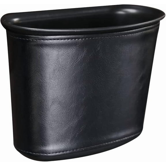 Car Trash Can Automotive Backseat Hanging Garbage Holder Waste Basket Organizer Car Interior Accessories Door Holder Waterproof Leather Bucket Bin for Vehicle (Black)