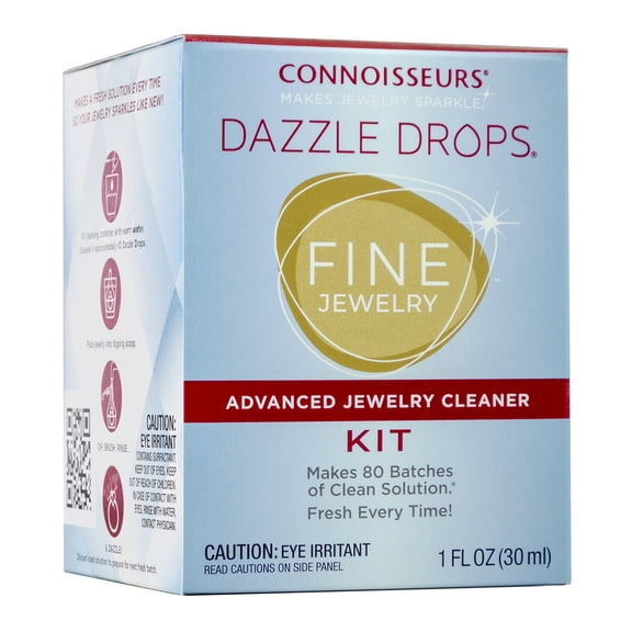 Connoisseurs Dazzle Drops Advanced Jewelry Cleaner Kit for Gold, Platinum, Diamonds, and Gemstones