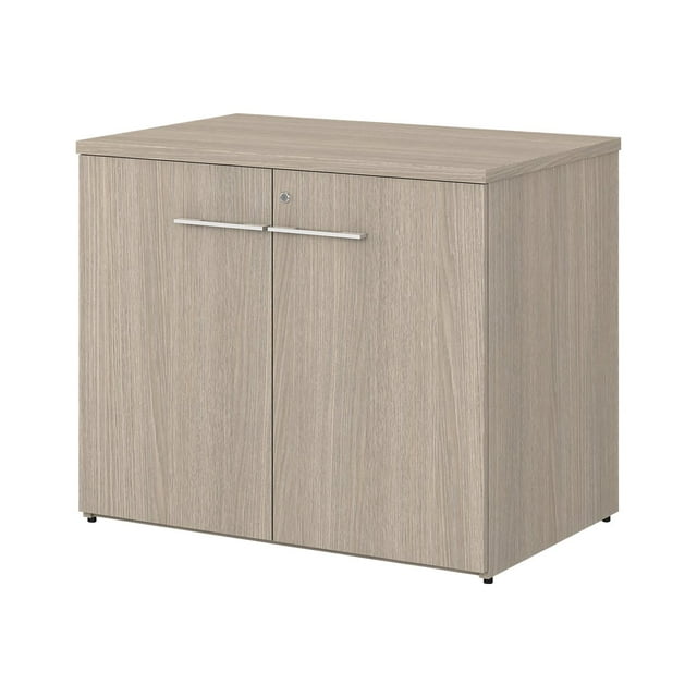 Office 500 36W Storage Cabinet with Doors in Black Walnut - Engineered Wood