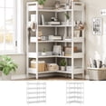 thumbnail image 1 of 5-Tier Corner Bookshelf, Convertible l-Shaped Bookcase with Industrial Metal Frame, Multi-Functional Storage Shelf for Living Room, 1 of 7
