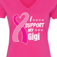 thumbnail image 4 of Inktastic Breast Cancer Awareness I Support My Gigi with Pink Ribbon Women's V-Neck T-Shirt, 4 of 5
