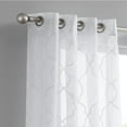 thumbnail image 2 of 84â€ White Trellis Pattern Embroidered Window Curtain Panel, 2 of 3