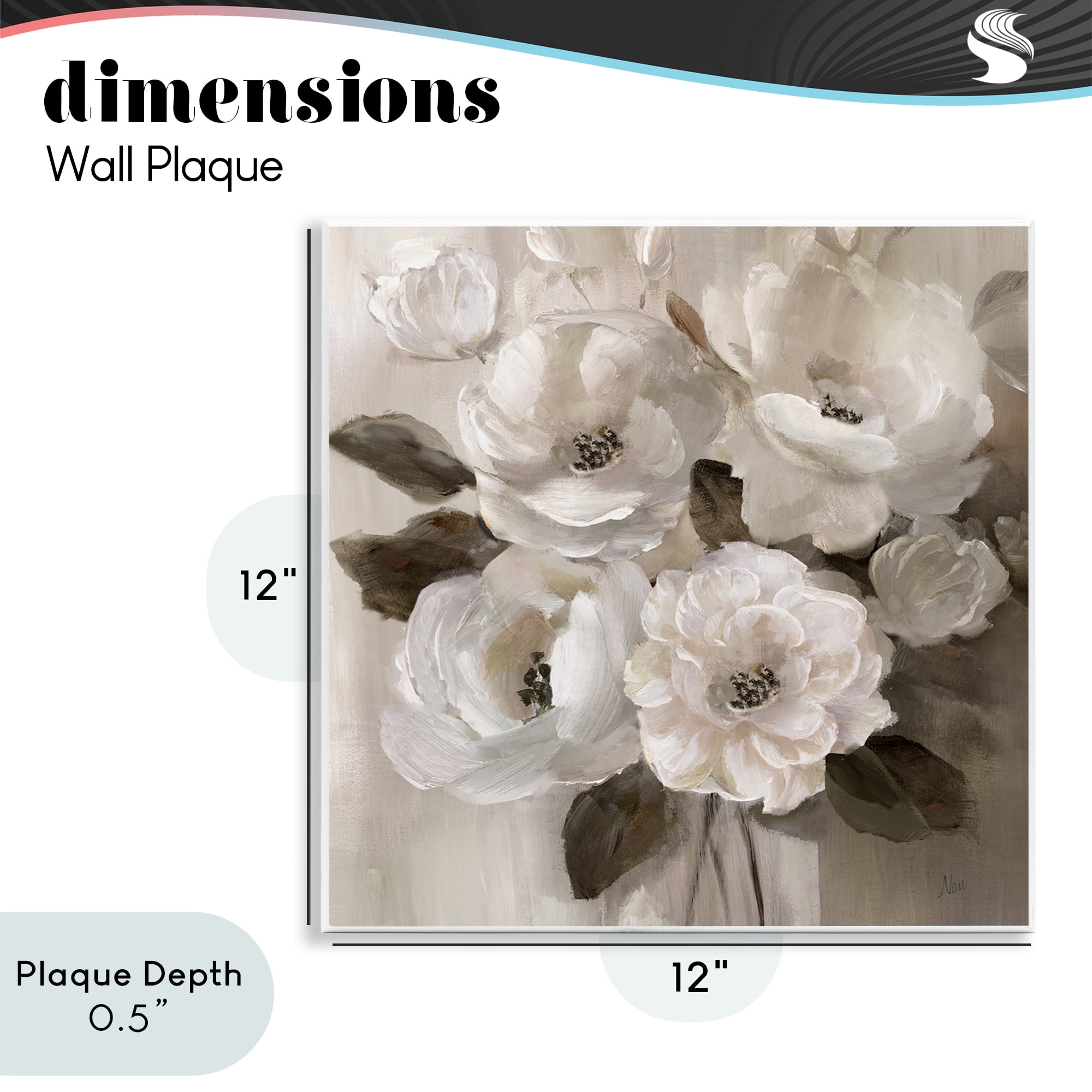 Stupell Industries Ivory Flower Bushel Wall Plaque Art, design by Nan