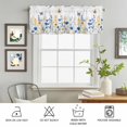 thumbnail image 2 of Rod Pocket Window Valances Blue Yellow Flower Lavender Butterfly Short Kitchen Curtains Summer Daisy Leaves Window Treatment Drapes for Bedroom Bathroom Living Room 54x18In,1 Panel, 2 of 9