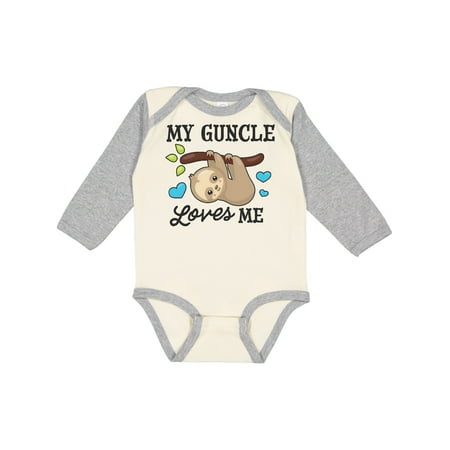 

Inktastic My Guncle Loves Me with Sloth and Hearts Gift Baby Boy or Baby Girl Long Sleeve Bodysuit