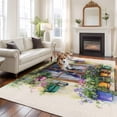 thumbnail image 2 of Area Rug for Living Room, Spring Flowers Non-Slip Indoor Large Carpet for Bedroom/Dining Room, Botanical Windows Floral Pots Bicycle Washable Low-Profile Rectangle Floor Runner Rugs - 6 x 9 Ft, 2 of 8