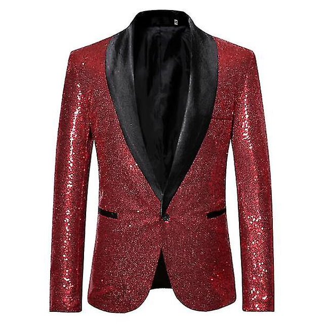Chaqueta informal de traje de celebración de boda con lentejuelas a la moda para hombre